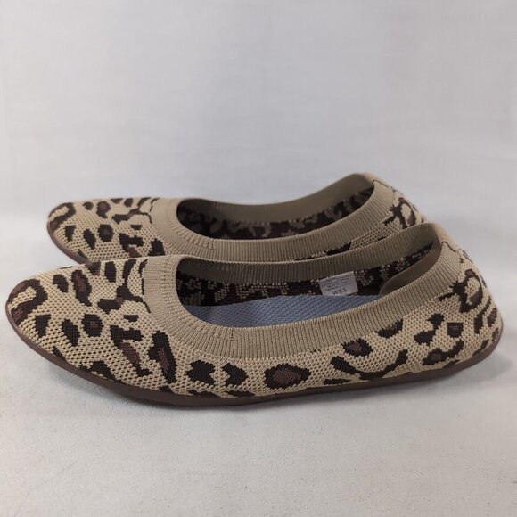 HeyFolks Dia Othello Flats Shoes Leopard Cheetah Women W 8.5 Slip On Beige Brown - Picture 1 of 12